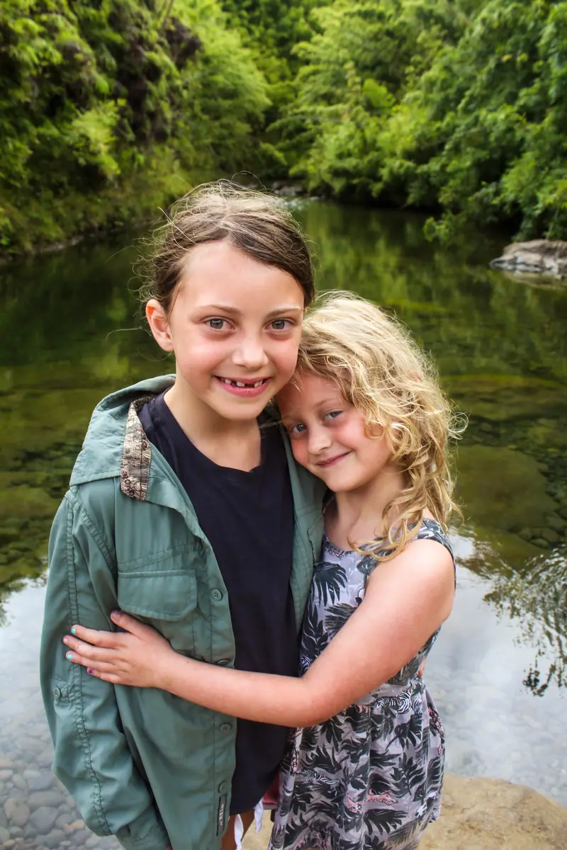 Two young guests on the trail